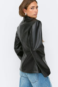 Pu wrap blazer - Noir