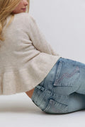 Y dixie low flare jeans - Mid blue