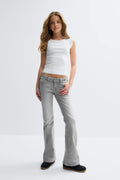 Y dixie low flare jeans - Mid blue