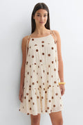 Flowy strap detail dress - Poppy aop