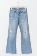 14+ loose bootcut jeans tall - Lt blue ripped