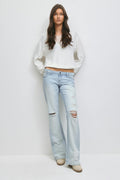 14+ loose bootcut jeans tall - Lt blue destroy