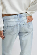 14+ loose bootcut jeans tall - Lt blue destroy