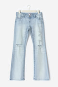 14+ loose bootcut jeans tall - Lt blue destroy