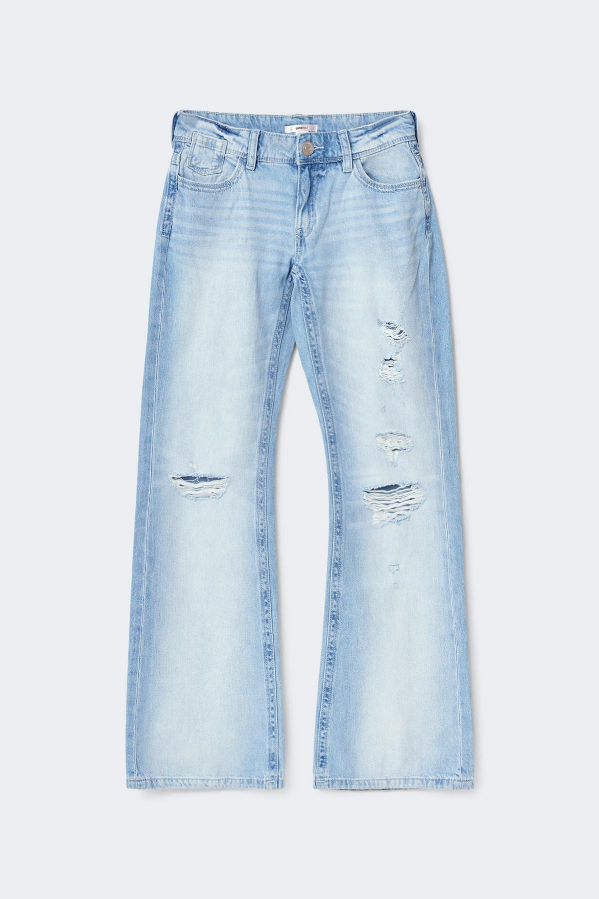 Y low loose bootcut jeans tall - Bleu