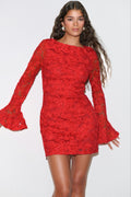Embroidery mini dress - Noir