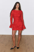 Embroidery mini dress - Rouge