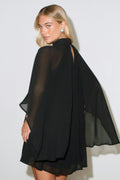 Cape mini dress - Noir