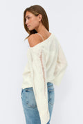 Oversized knitted sweater - Blanc cassé