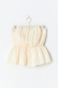 Gathered peplum top - Creme