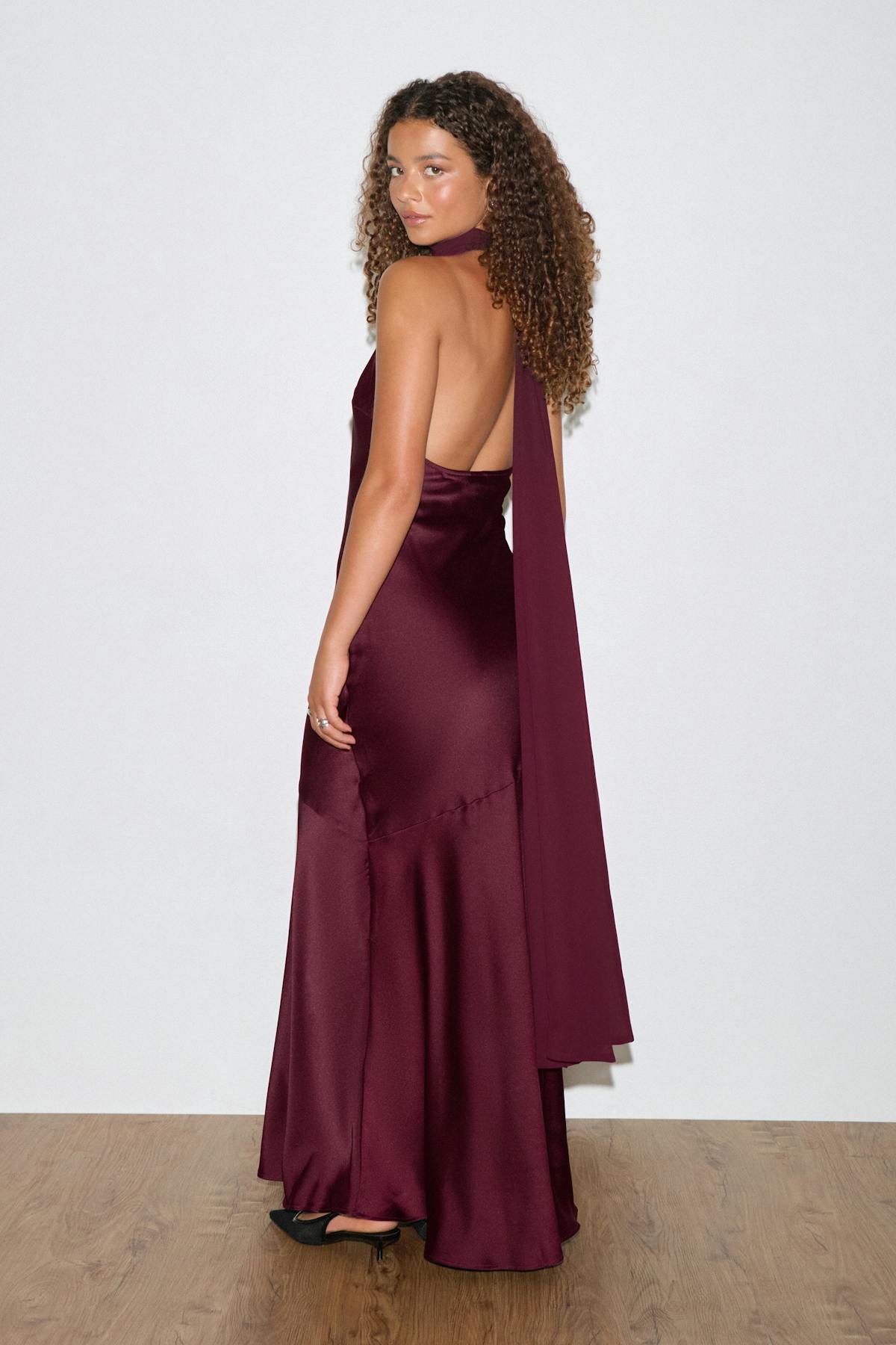 Shawl maxi dress - Bordeaux