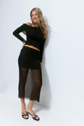 Mesh skirt - Check