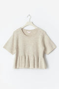 14+ knitted peplum top - Oat melange
