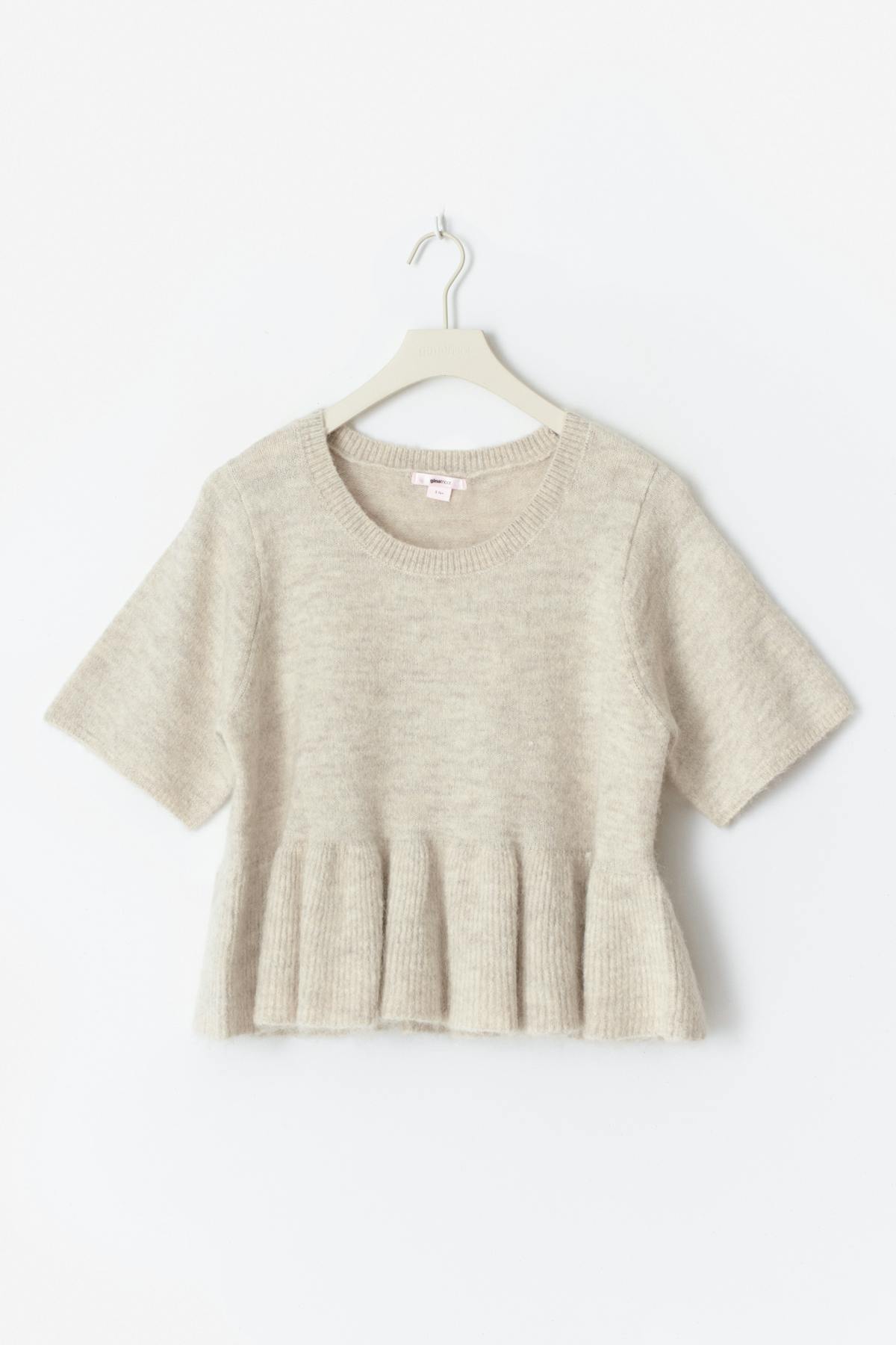 14+ knitted peplum top - Oat melange