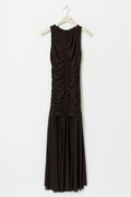 Dropped waist dress - Chocolate plum
