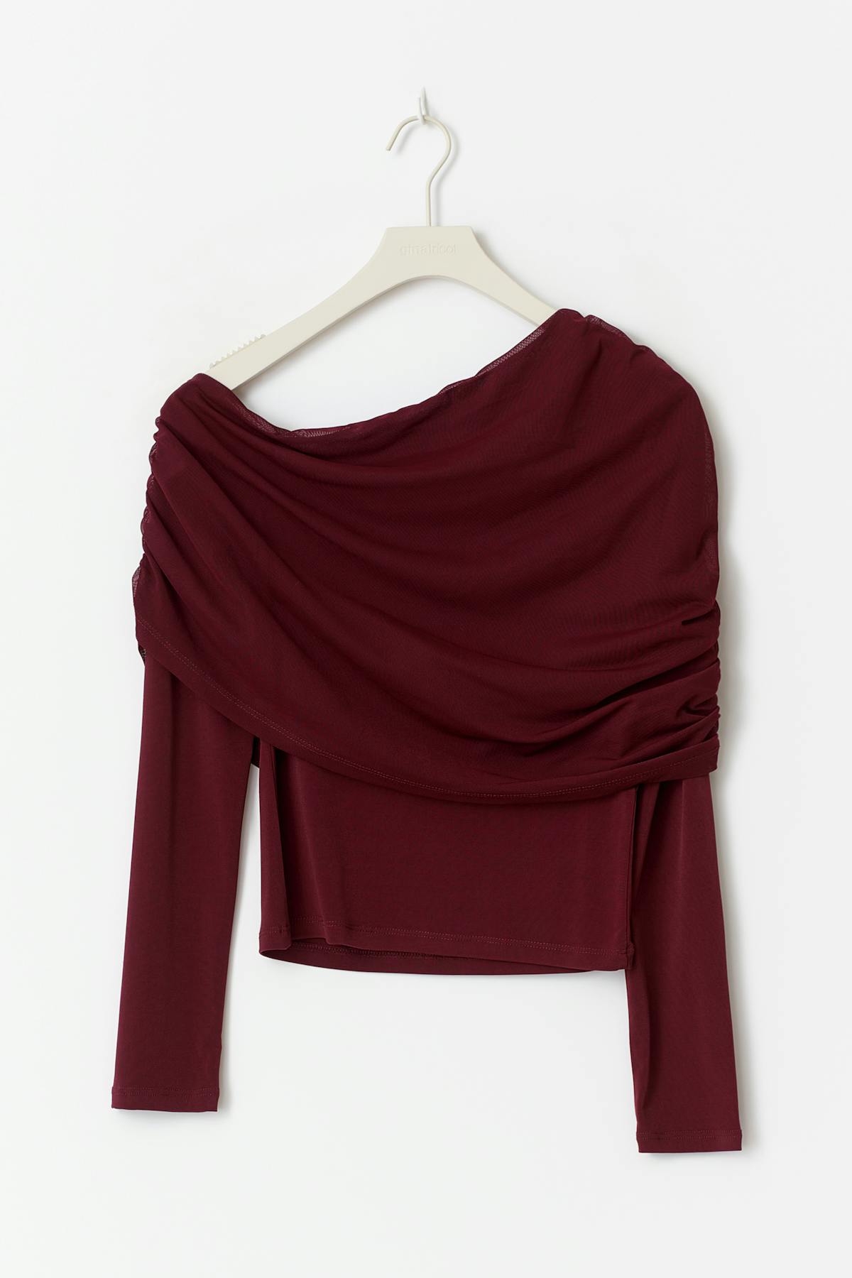Off shoulder mesh top - Bordeaux