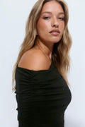 Off shoulder mesh top - Noir