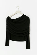 Off shoulder mesh top - Noir