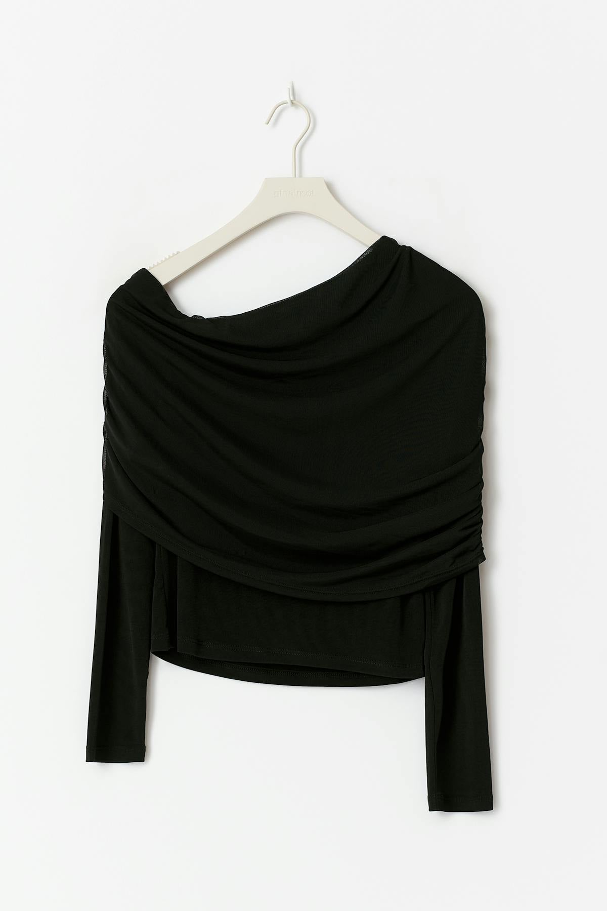Off shoulder mesh top - Noir