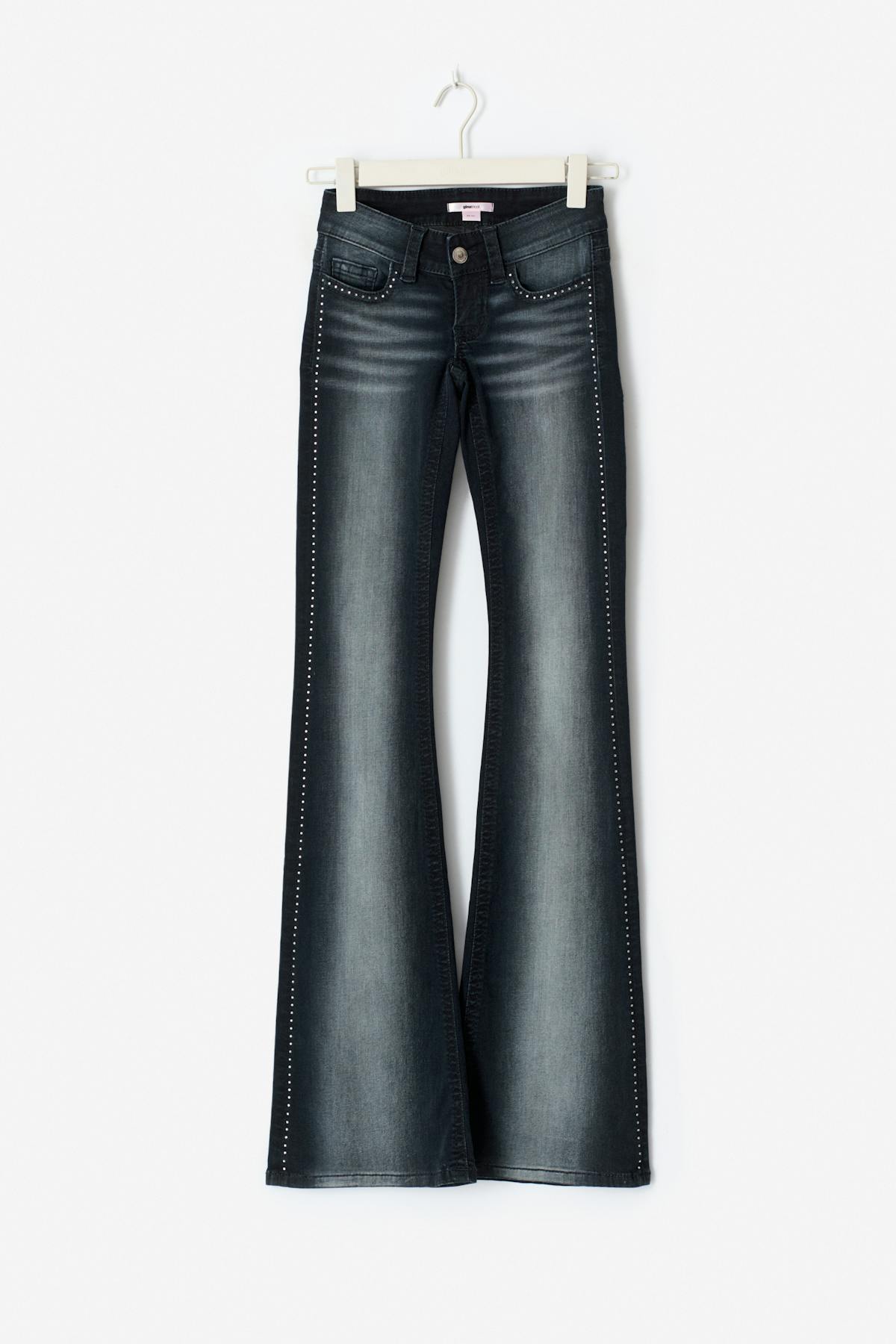 14+ low rhinestone jeans tall - Blue/black