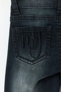 14+ low rhinestone jeans tall - Blue/black
