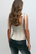 14+ satin tie top - Champange