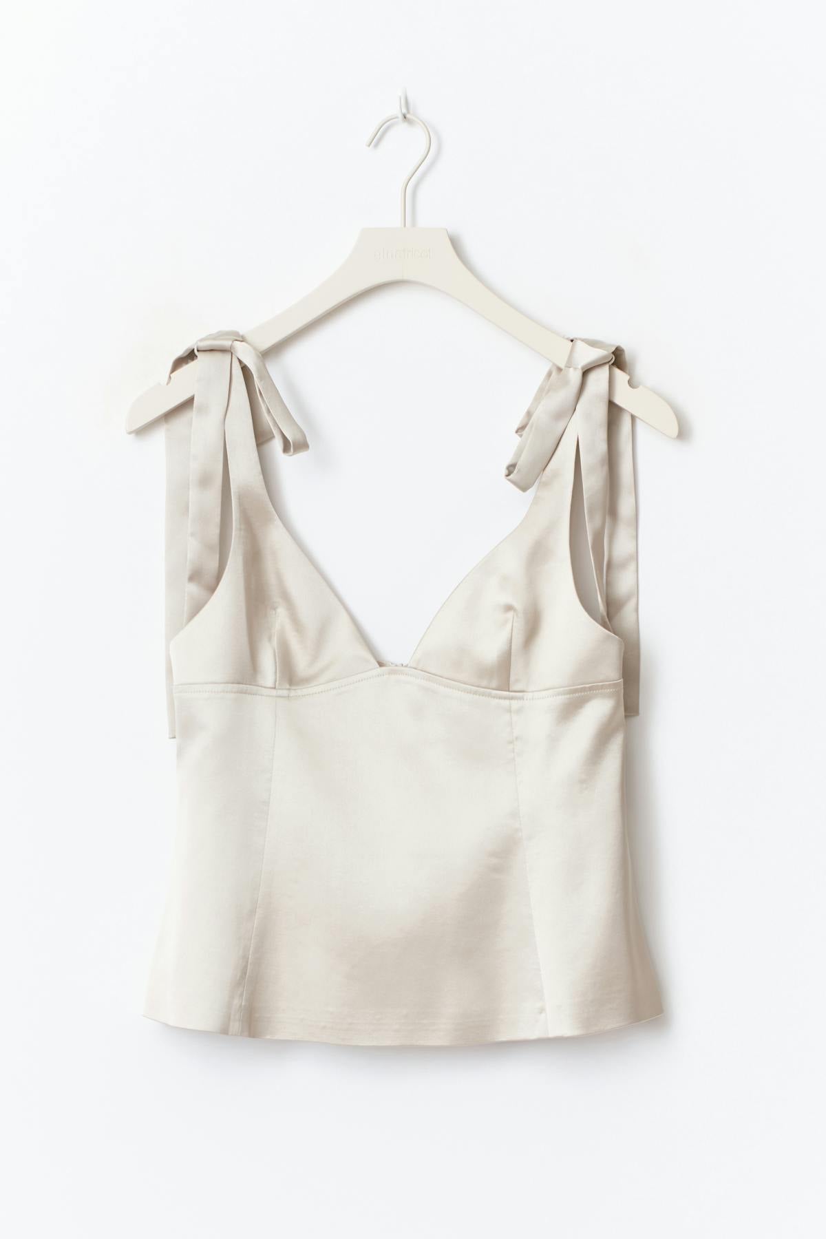 14+ satin tie top - Champange