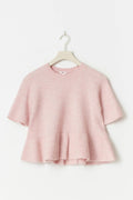 Y knitted peplum top - Primrose pink