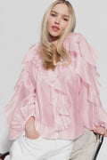 frill blouse - Noir