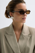 Short double breasted blazer - Sand beige