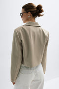Short double breasted blazer - Sand beige