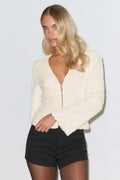 Shaped sequin top - Creme