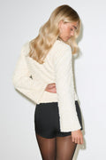Shaped sequin top - Creme