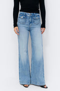 Front pocket flare jeans - Bleu