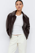 Short pu jacket - Rouge foncé