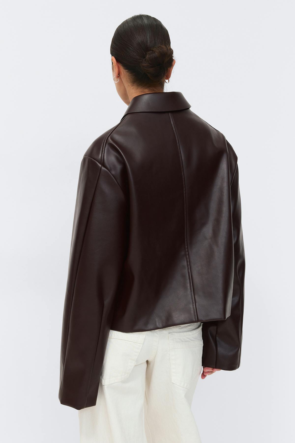 Short pu jacket - Rouge foncé