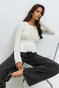 Lace peplum top - Blanc cassé
