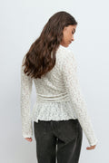 Lace peplum top - Blanc cassé