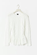 Lace peplum top - Blanc cassé