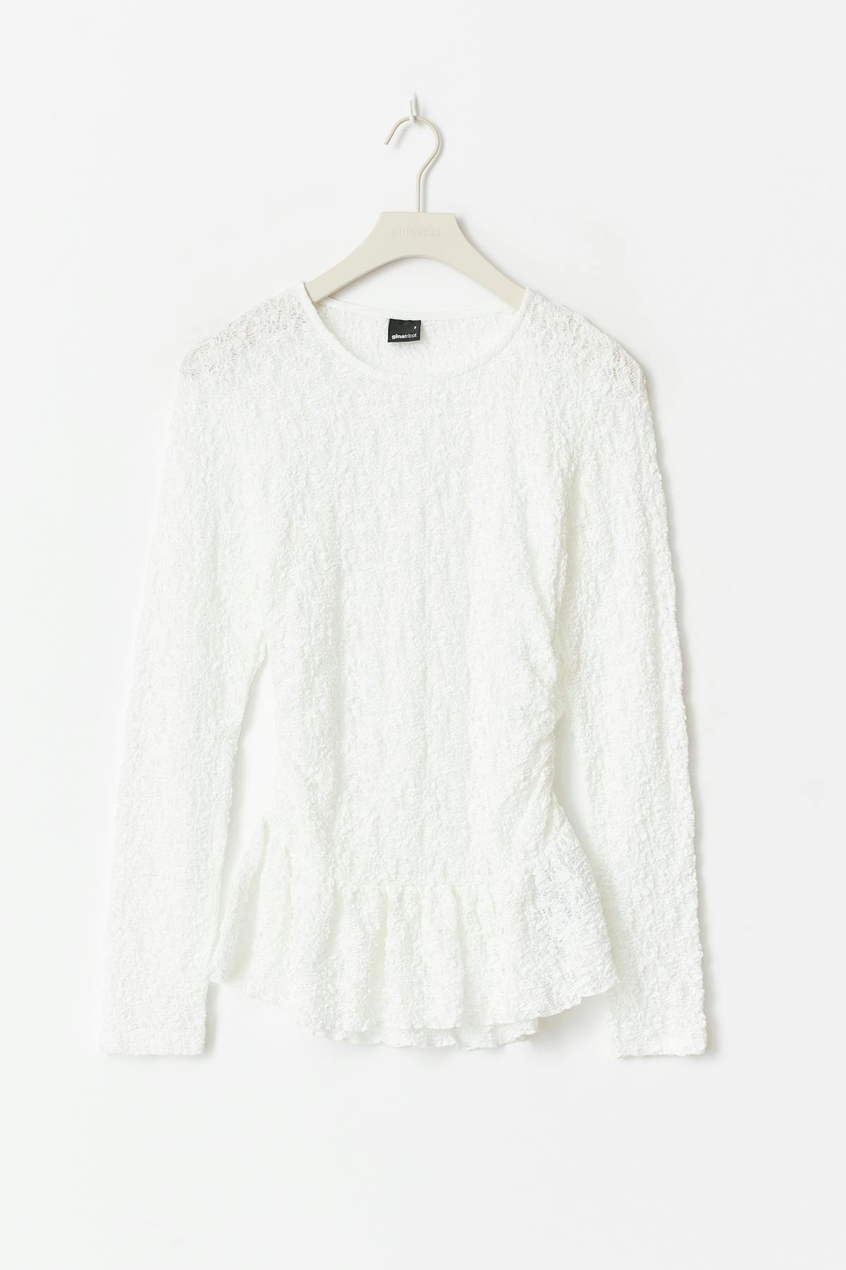 Lace peplum top - Blanc cassé
