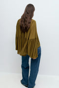 Wide sheer top - Fir green