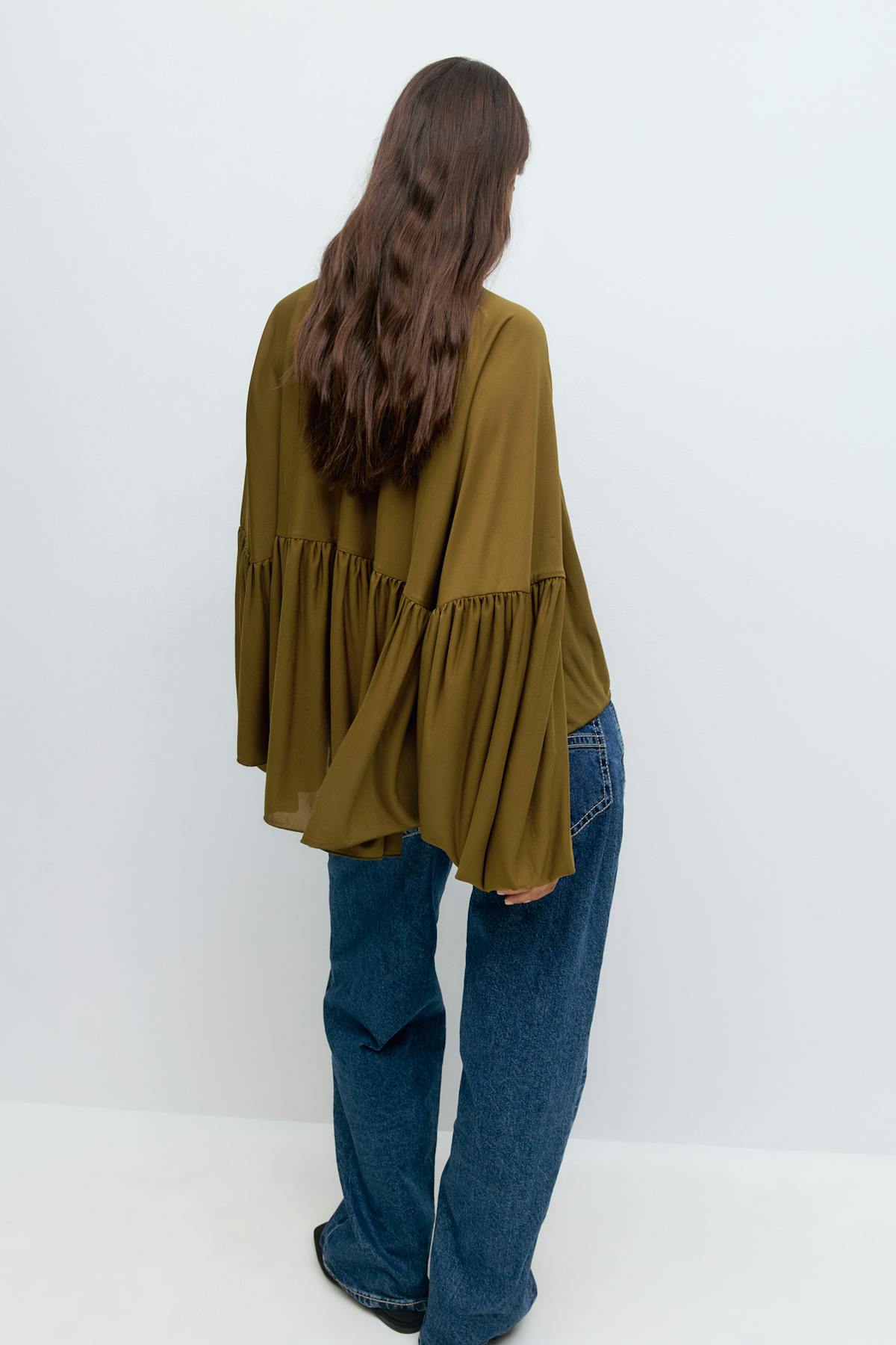 Wide sheer top - Fir green