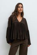 Wide sheer top - Fir green