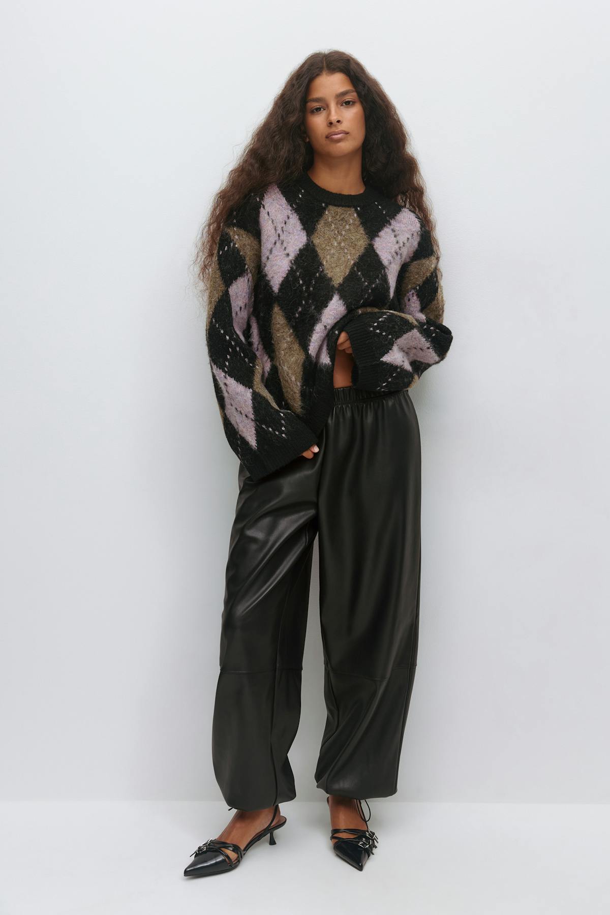 Pu balloon trousers - Noir