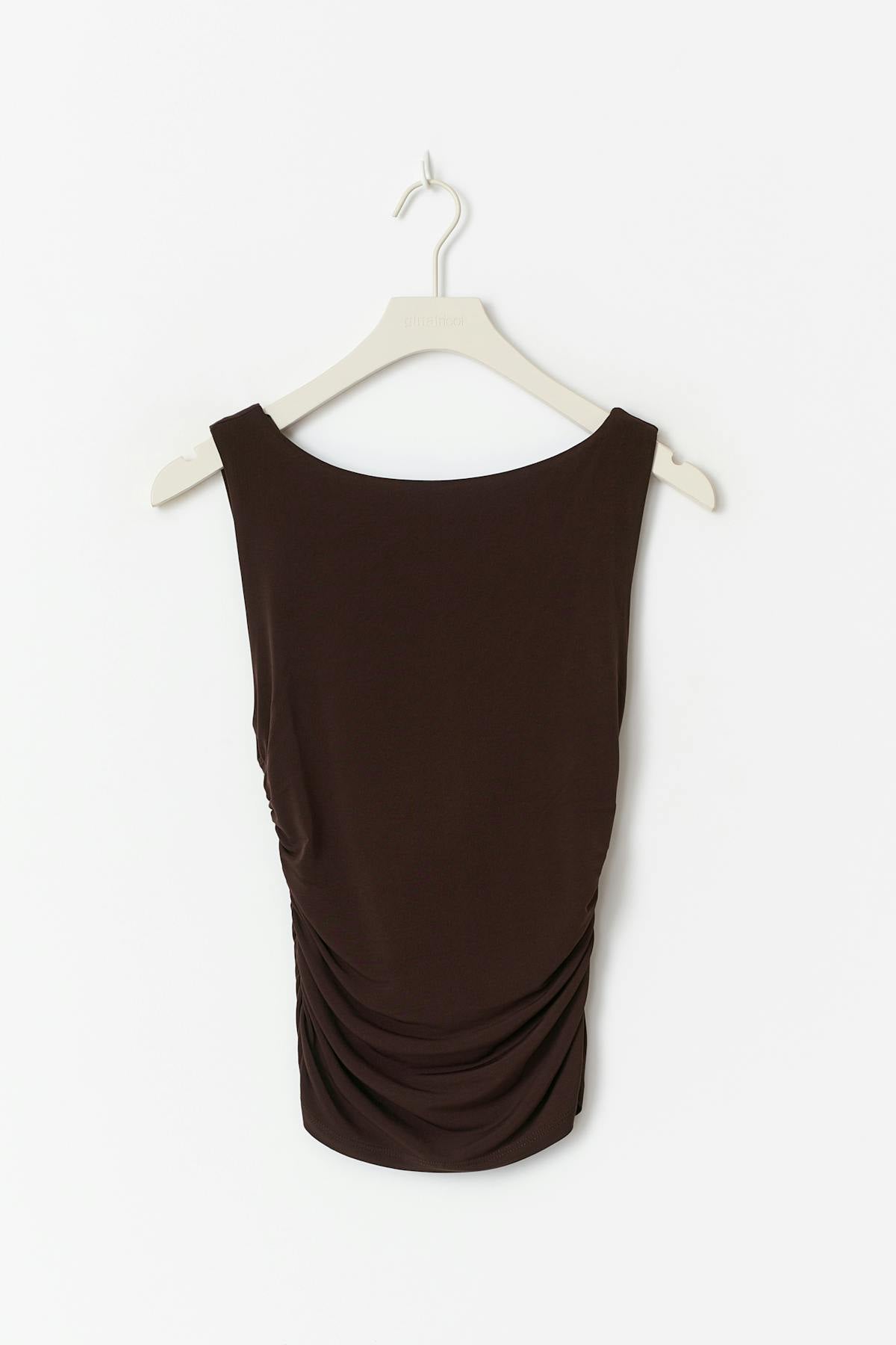Draped top - Chocolate plum