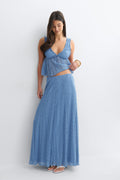 Lace maxi skirt - Haute red