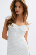 Lace frill maxi dress - Blanc cassé