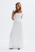 Lace frill maxi dress - Pink dogwood