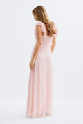 Lace frill maxi dress - Pink dogwood