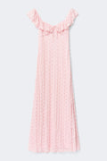 Lace frill maxi dress - Pink dogwood